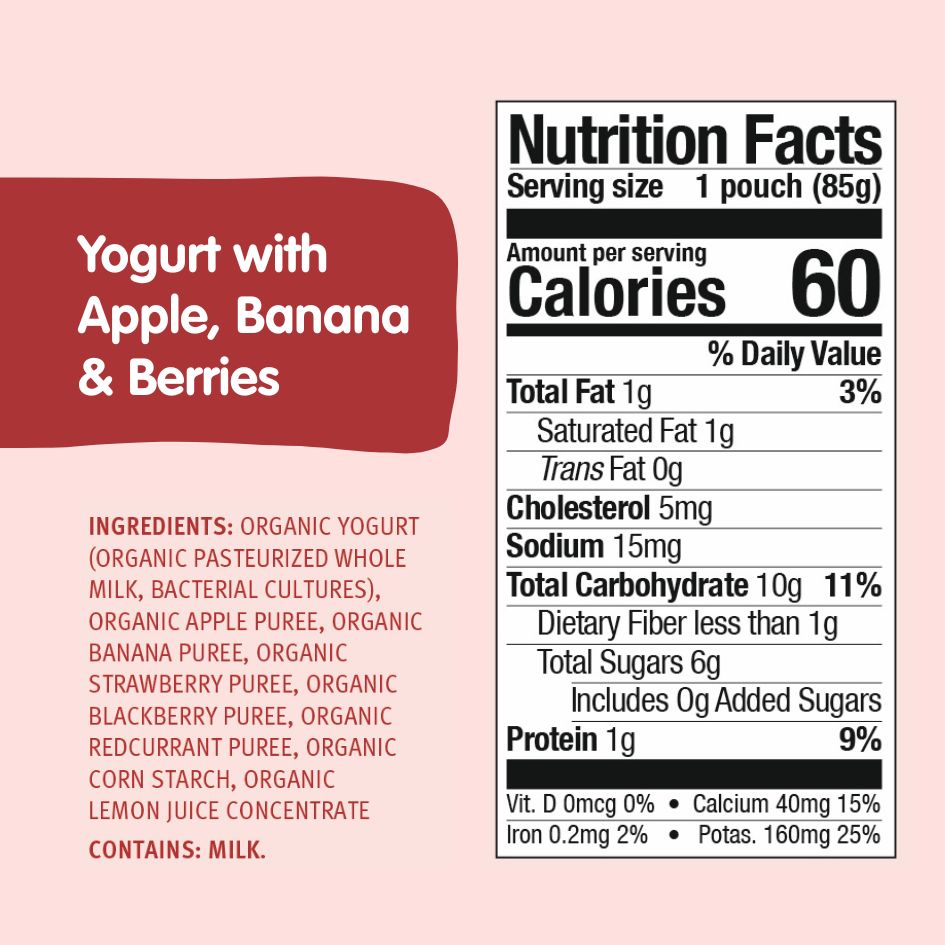 Berries Bundle: Apples, Banana & Berries Yogurt, Blueberries, Apple, Banana Yogurt, and Blue Bird