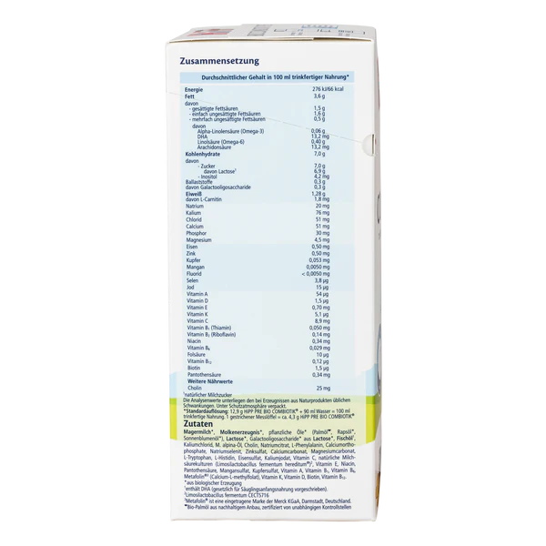 HiPP Bio Combiotik Stage PRE German Organic Formula (600g)