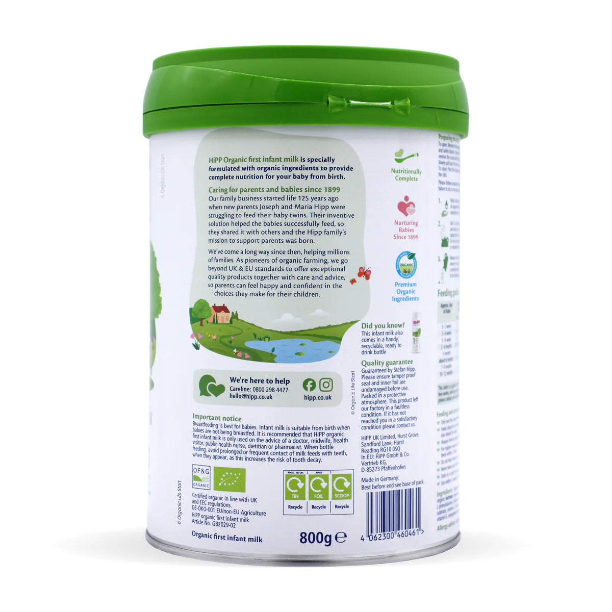 Hipp UK Stage 1 Organic Infant Formula (800g)