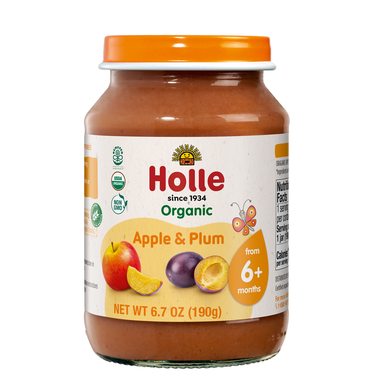 Holle Baby Food Jars - Apple & Plum - 6 Jars