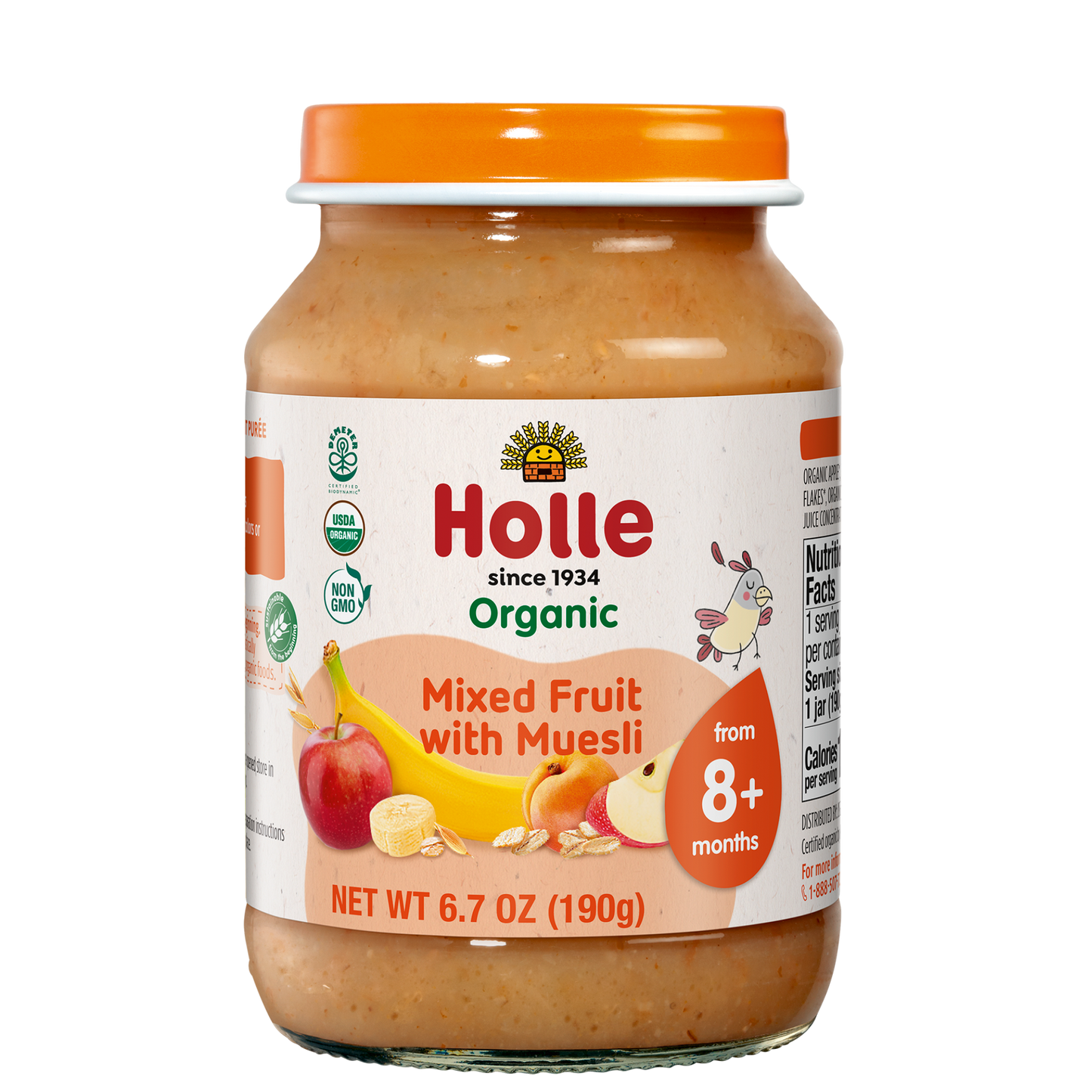 Holle Baby Food Jars - Mixed Fruit with Muesli - 6 Jars