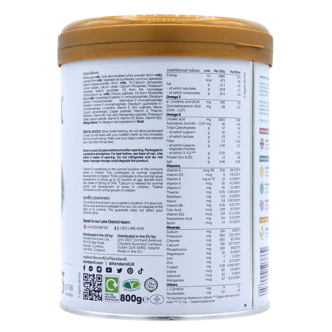 Kendamil Goat Milk Infant Formula – Stage3 800g, (12 Months)