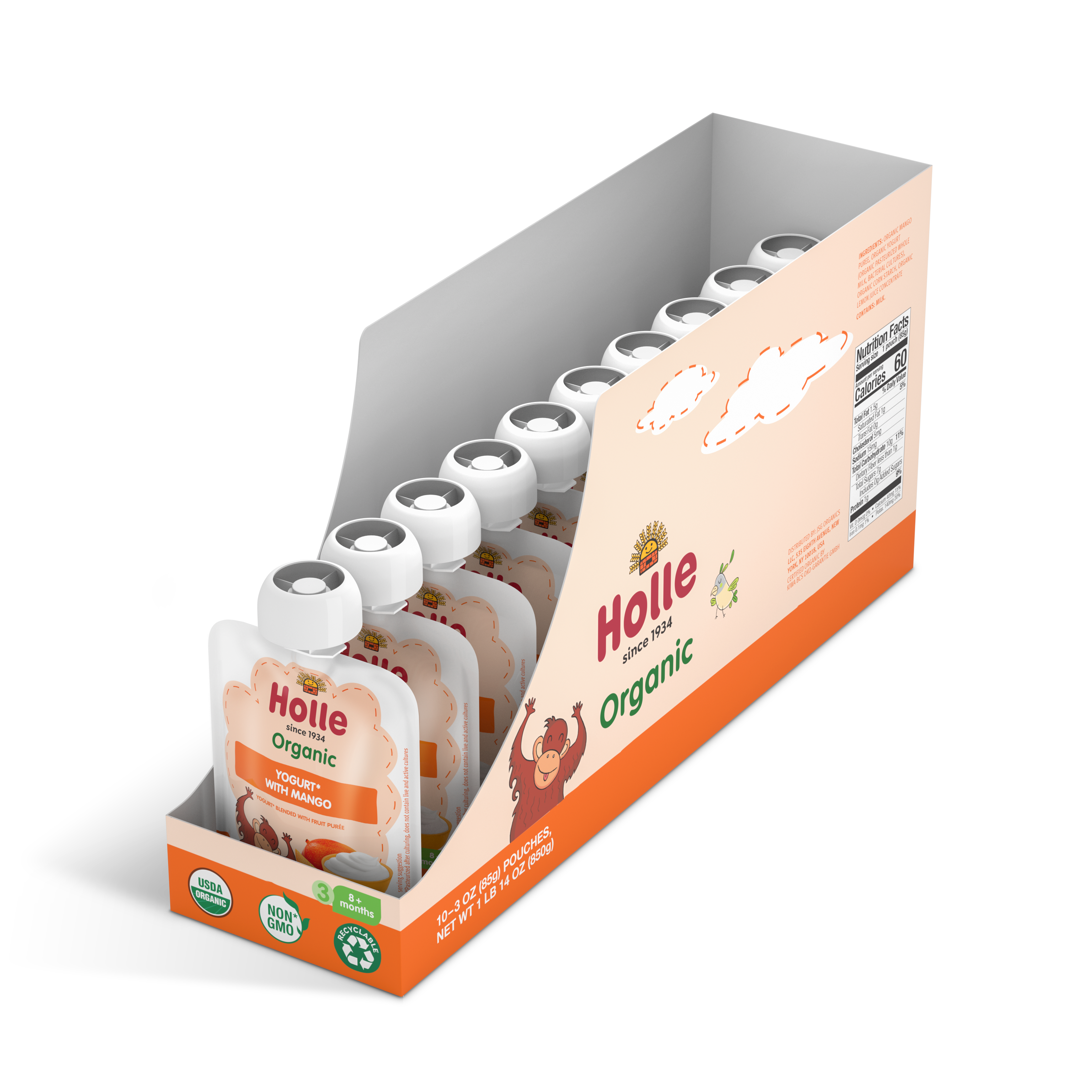 Holle Organic Yogurt Pouches - Mango