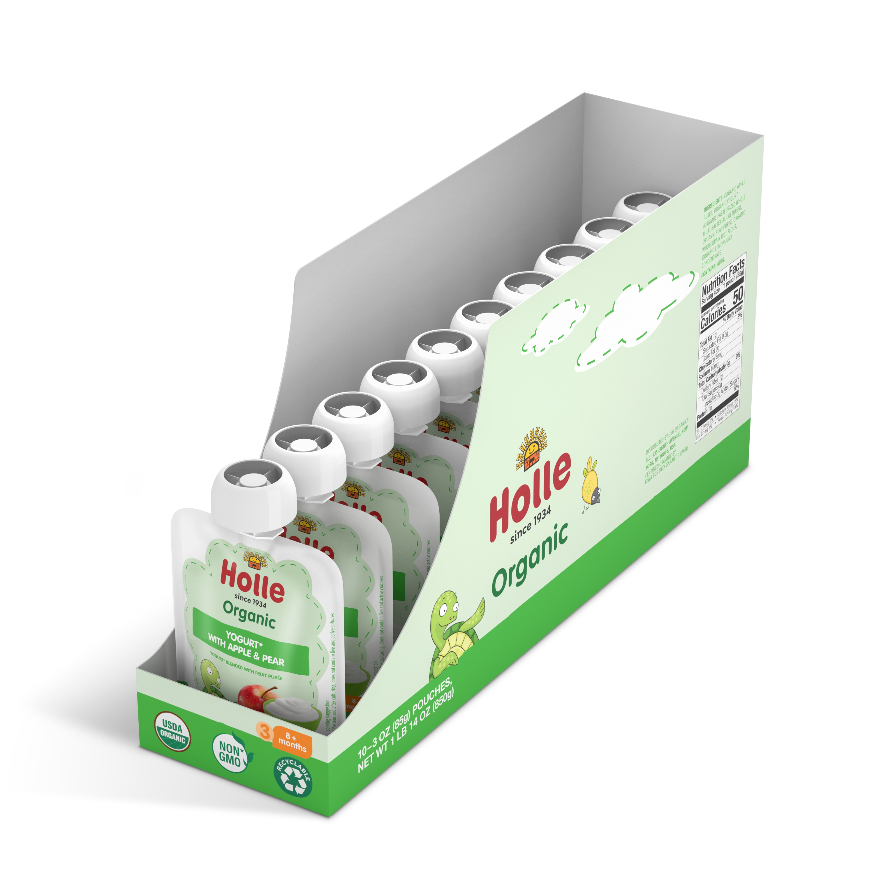 Holle Organic Yogurt Pouches - Apple & Pear