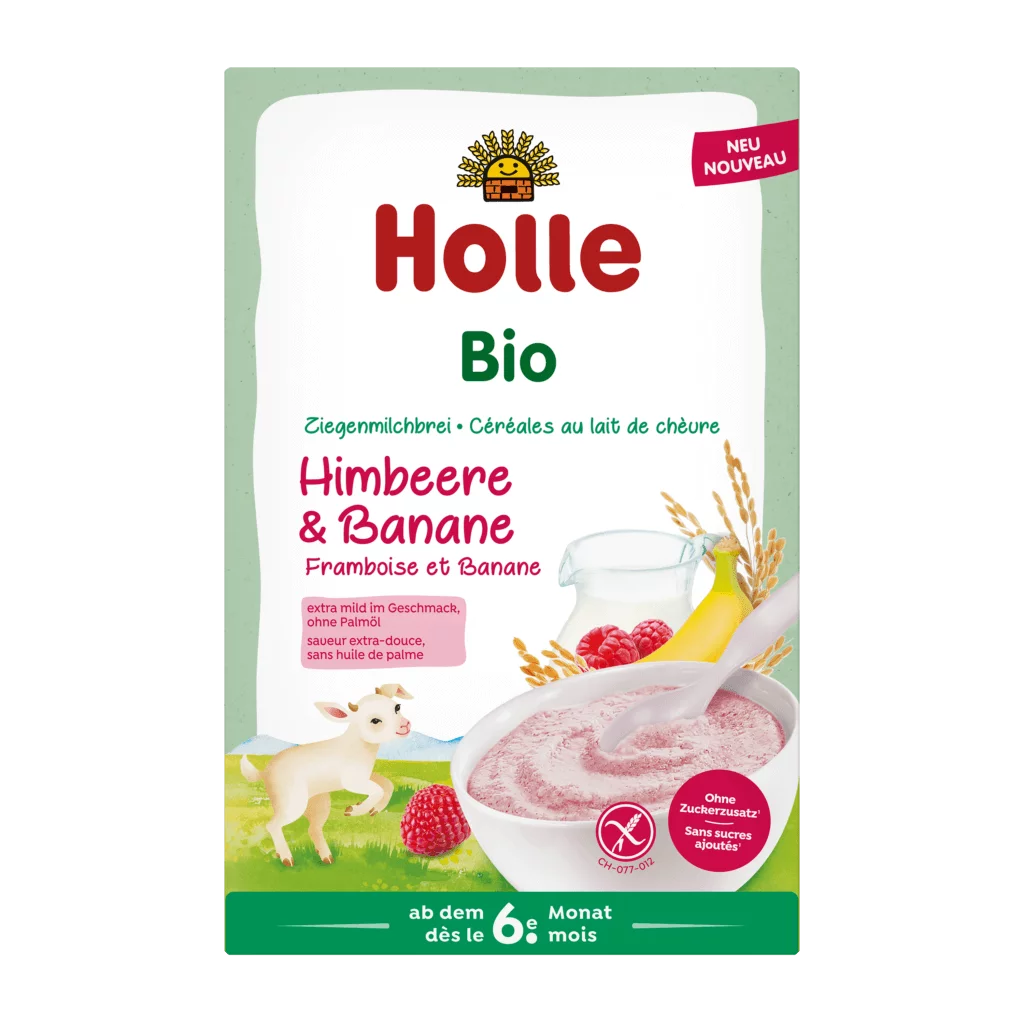 Holle Goat's Milk Porridge Raspberry & Banana 200g (7oz)