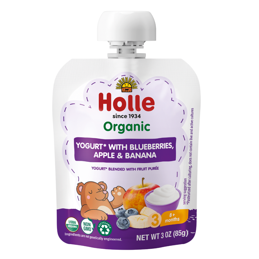 Holle Organic Yogurt Pouches - Blueberries, Apple & Banana