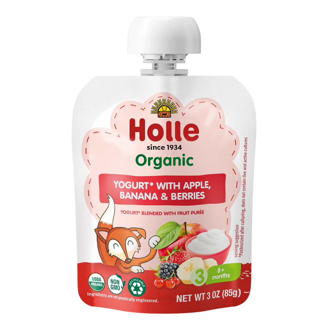 Holle Organic Yogurt Pouches - Apple, Banana & Berries