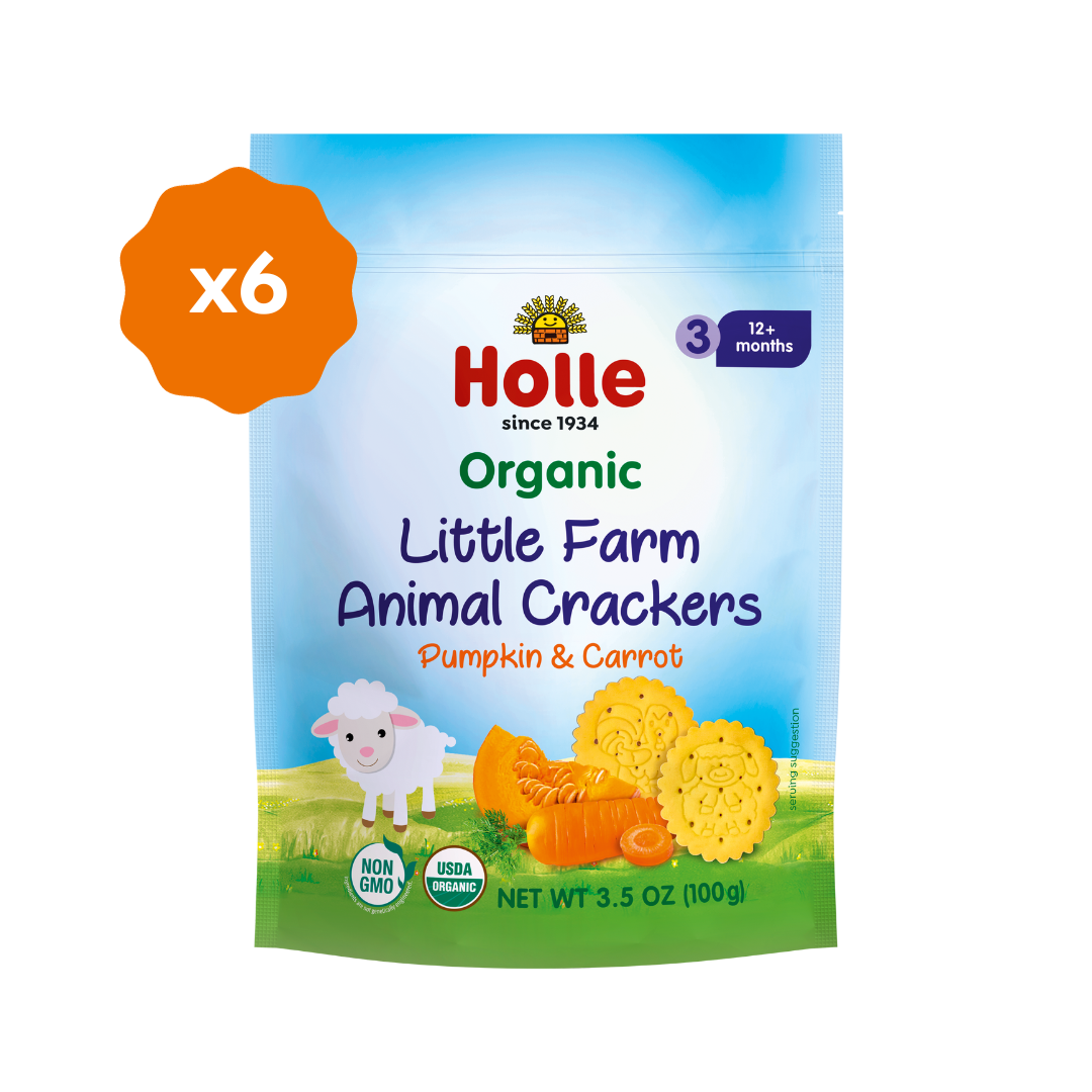 Holle Organic Little Farm Animal Crackers - Pumpkin & Carrot