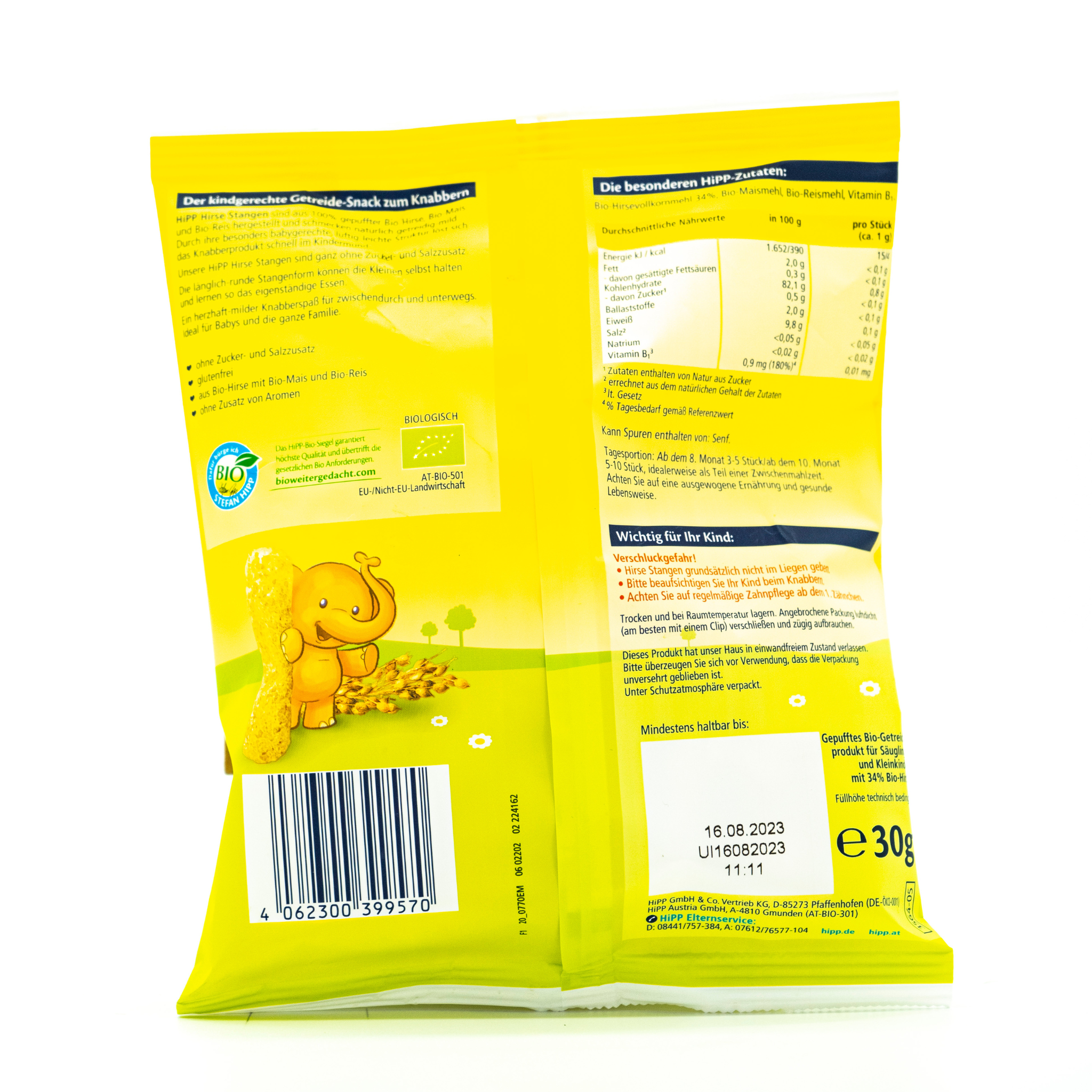 HiPP Baby Snack Millet Sticks (30g), from 8 months