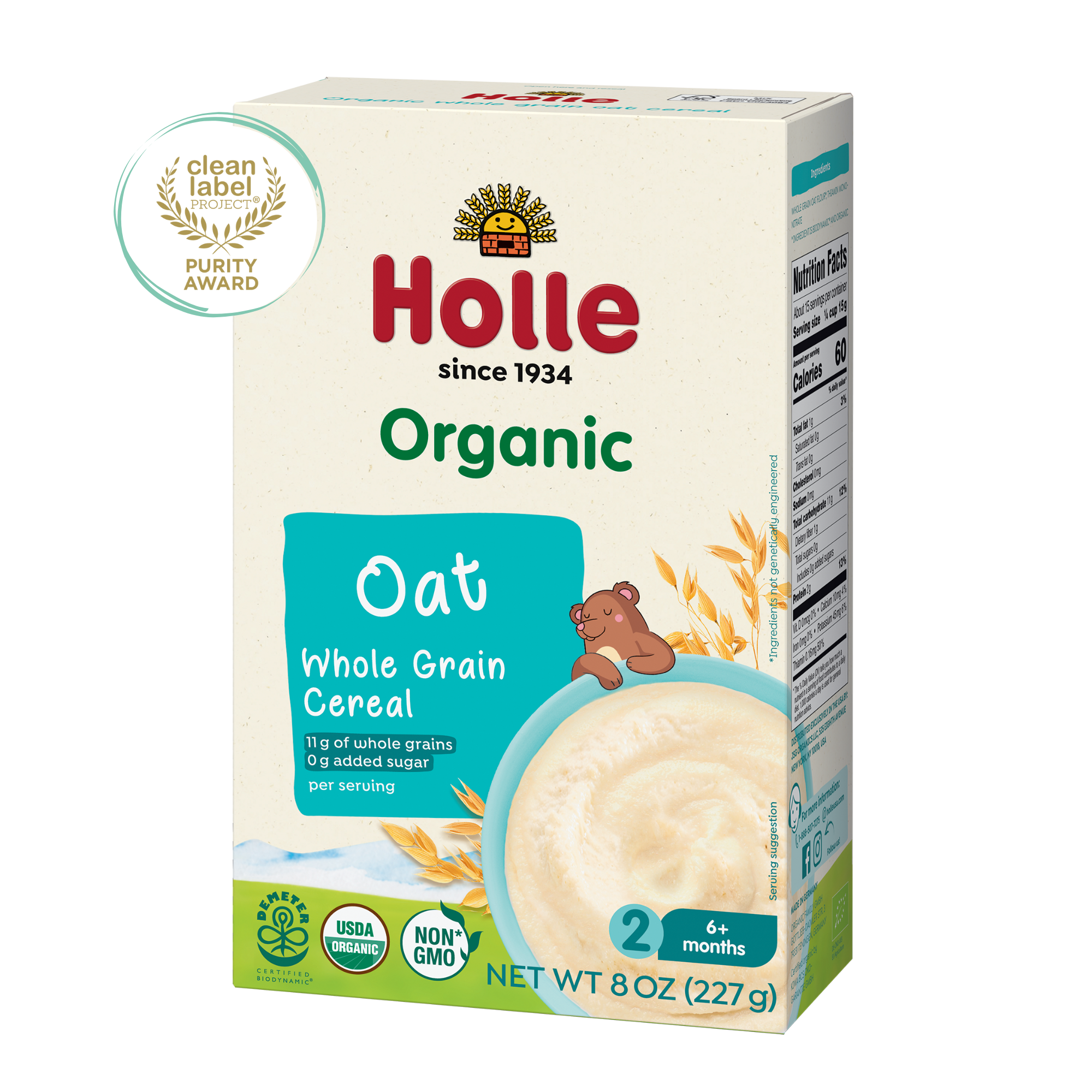 Holle Organic Wholegrain Oat Cereal - 6 Pack
