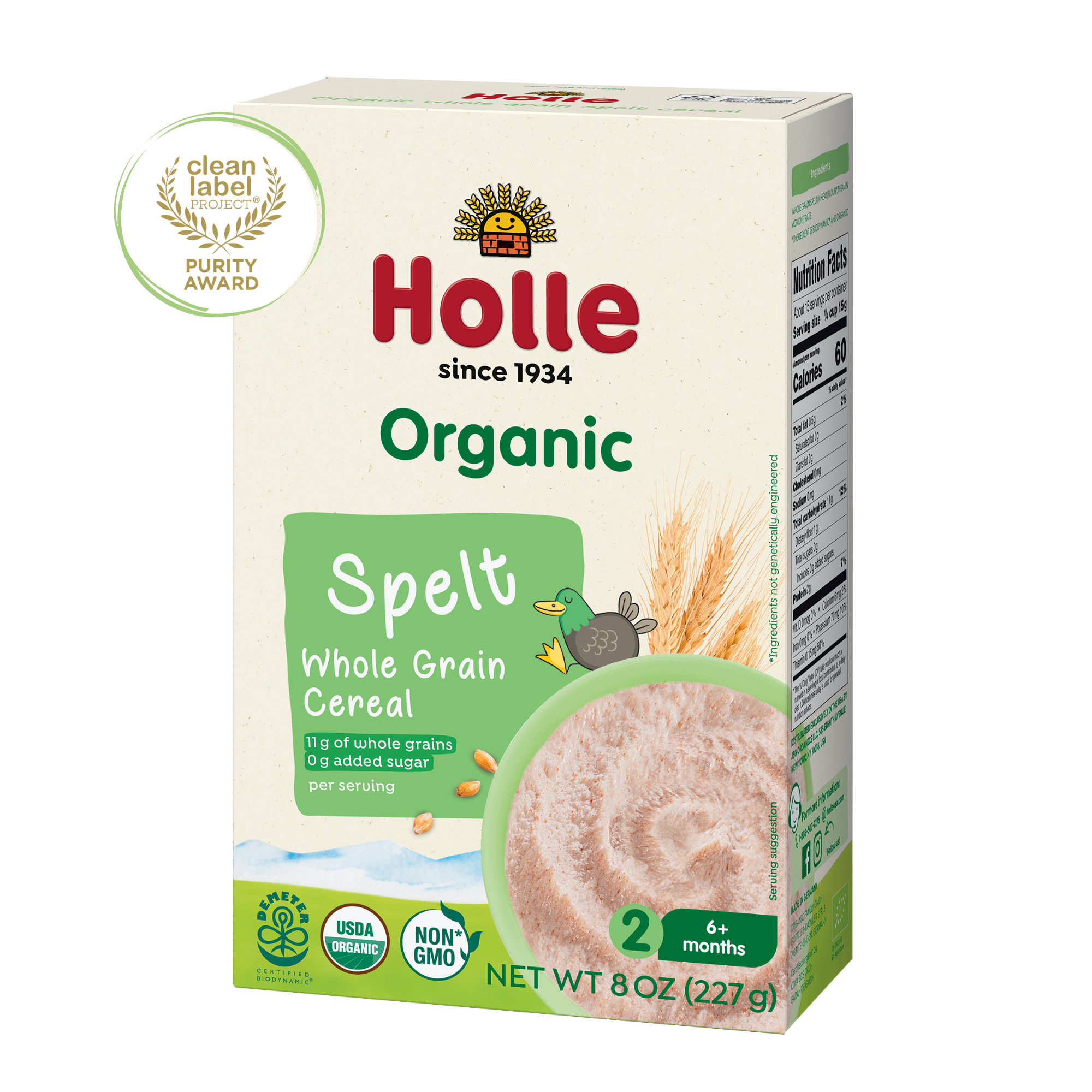 Holle Organic Wholegrain Spelt Cereal - 6 Pack