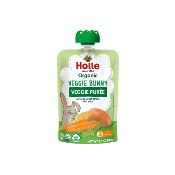 Holle Baby Food Pouches - Organic Veggie Puree - Veggie Bunny