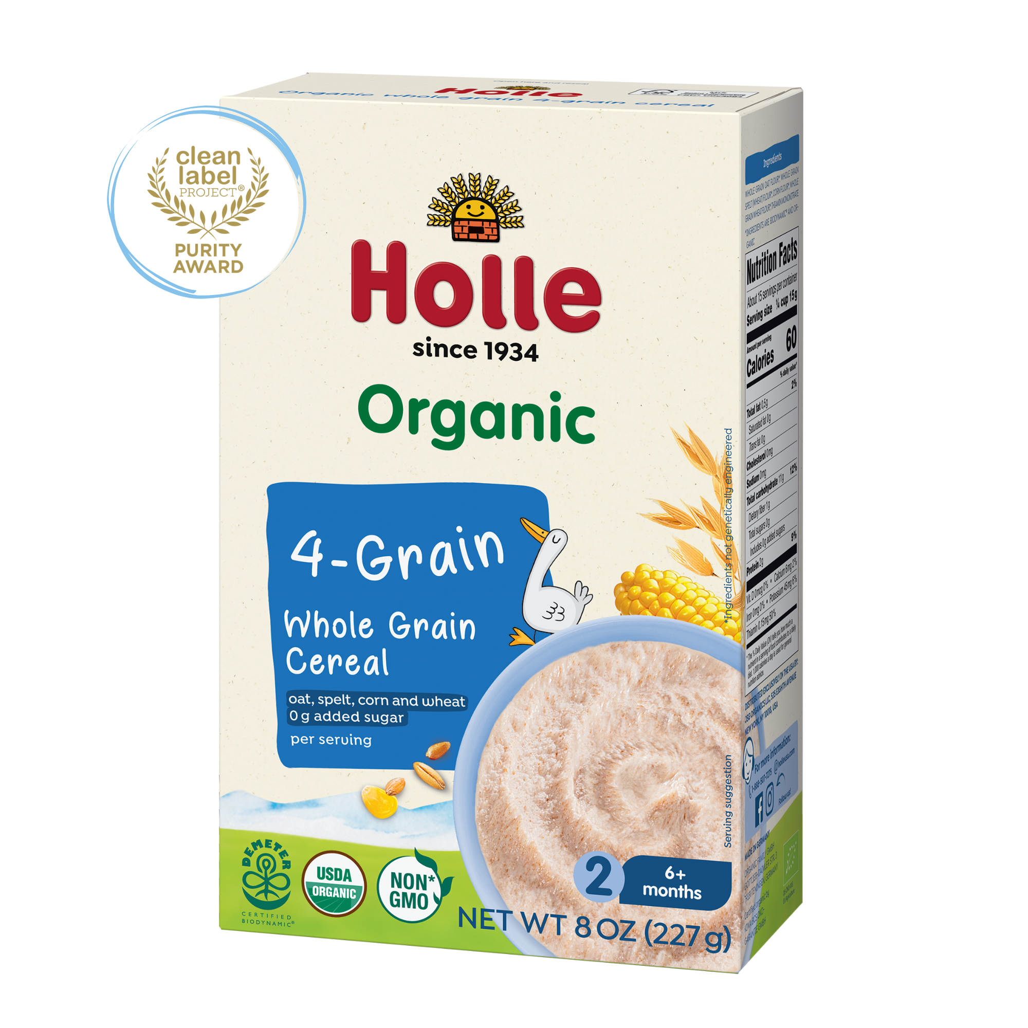 Holle Organic Wholegrain 4-Grain Cereal - 6 Pack