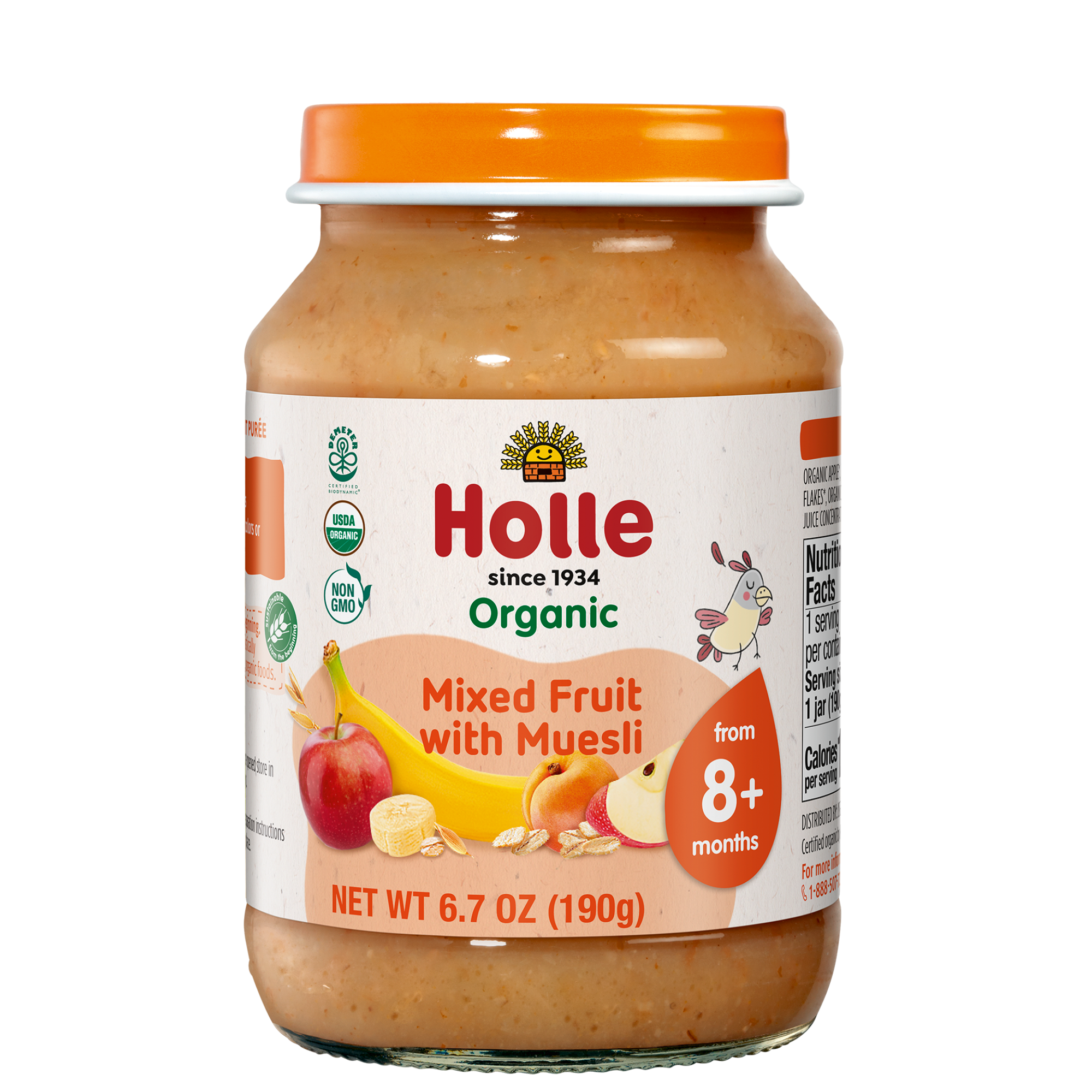 Holle Baby Food Jars - Mixed Fruit with Muesli - 6 Jars