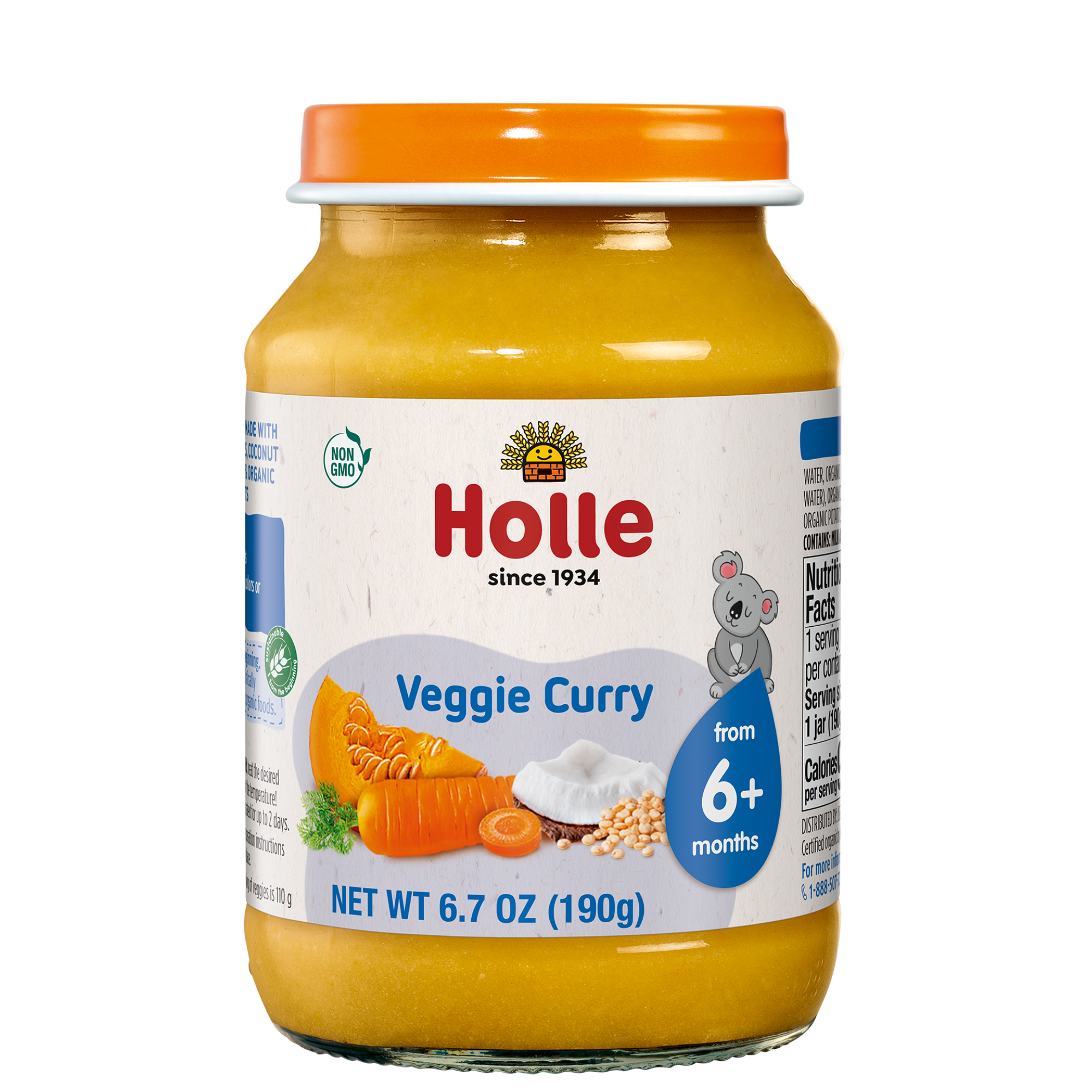 Holle Baby Food Jars - Veggie Curry - 6 Jars