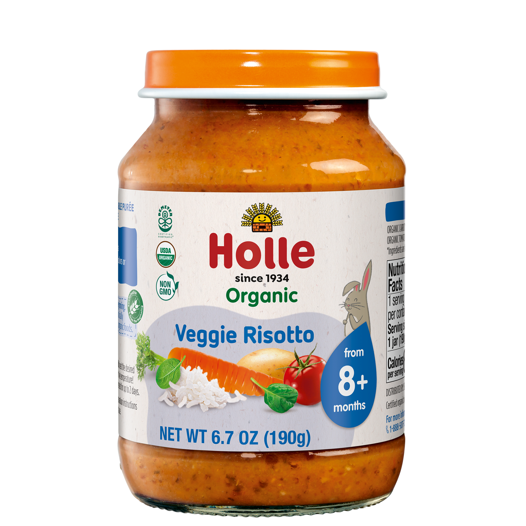 Holle Baby Food Jars - Veggie Risotto - 6 Jars