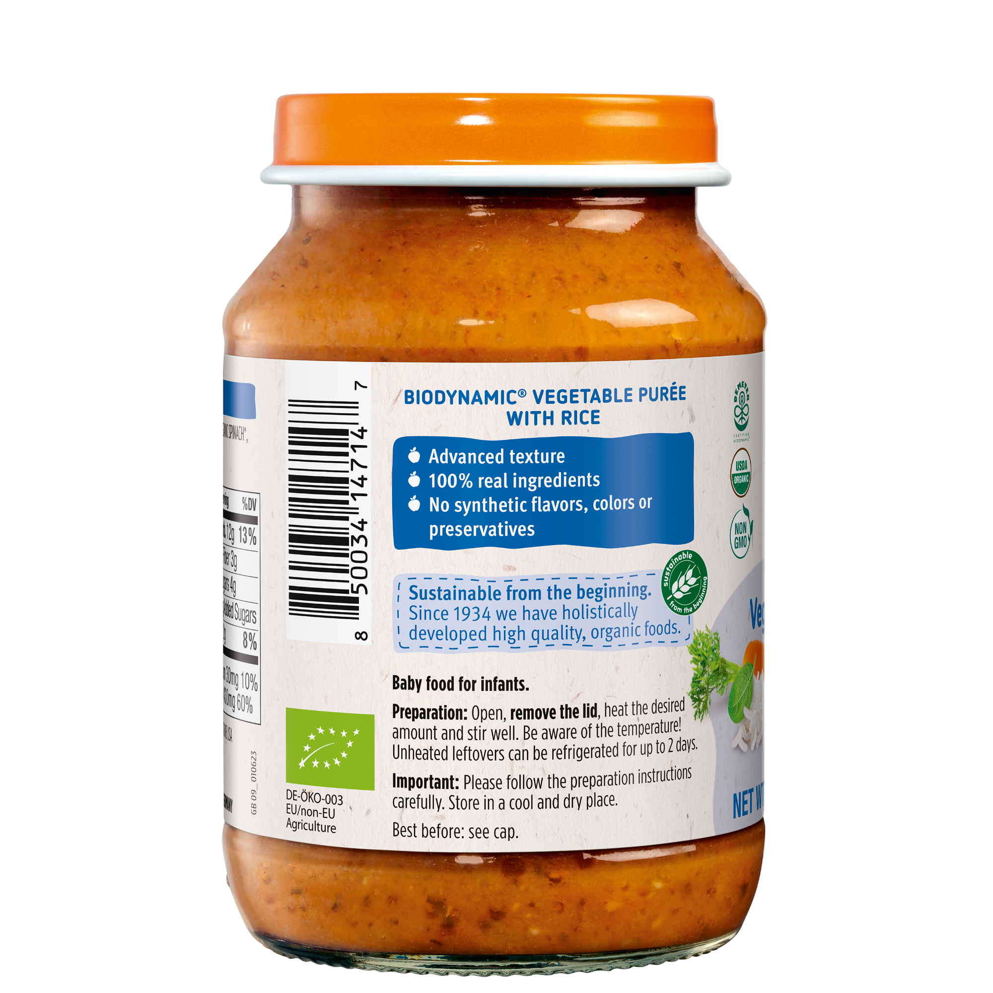 Holle Baby Food Jars - Veggie Risotto - 6 Jars