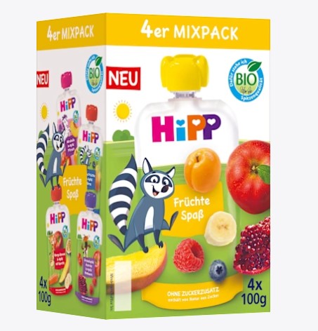 HiPP Bio Fun Fruit Pouch Pack 4x100g