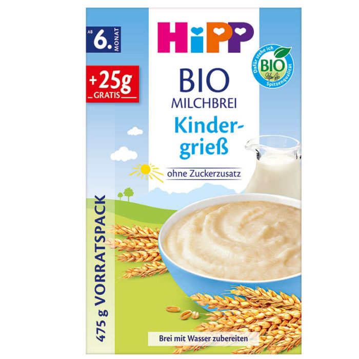 HiPP Organic Semolina Milk Porridge (6+ Months) - 475g