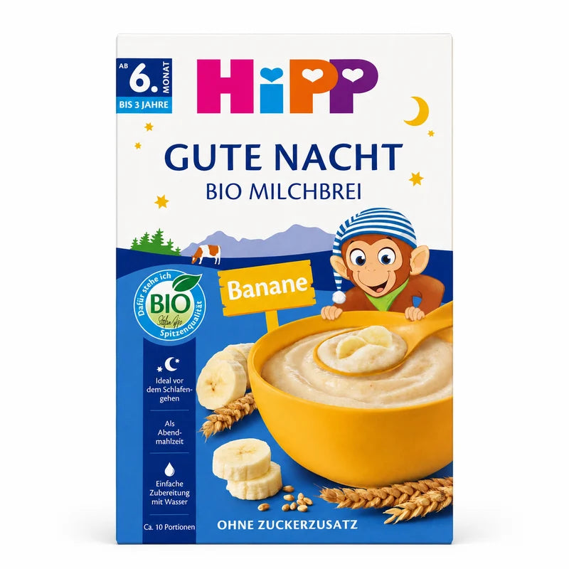 HiPP Organic Milk Porridge  Good Night – Banana Semolina- 450g