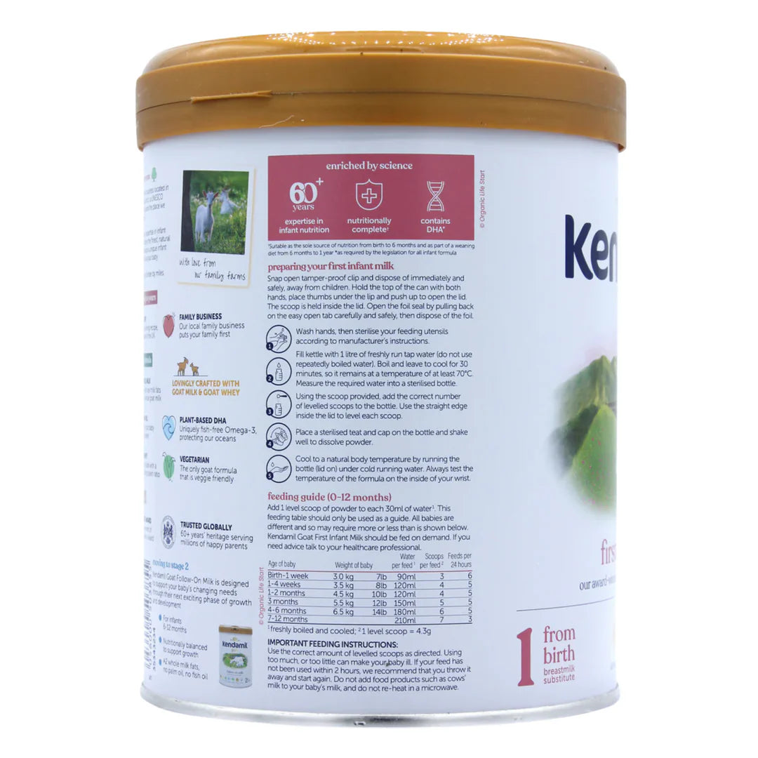 Kendamil Goat Milk Infant Formula – Stage 1 800g, (0–6 Months)