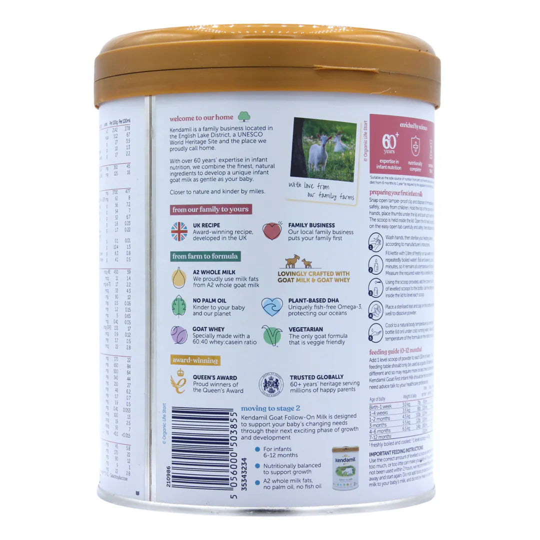 Kendamil Goat Milk Infant Formula – Stage 1 800g, (0–6 Months)